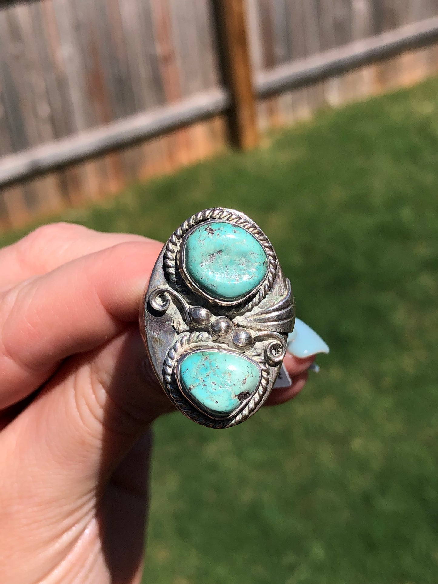 Sterling Turquoise Signed Ring