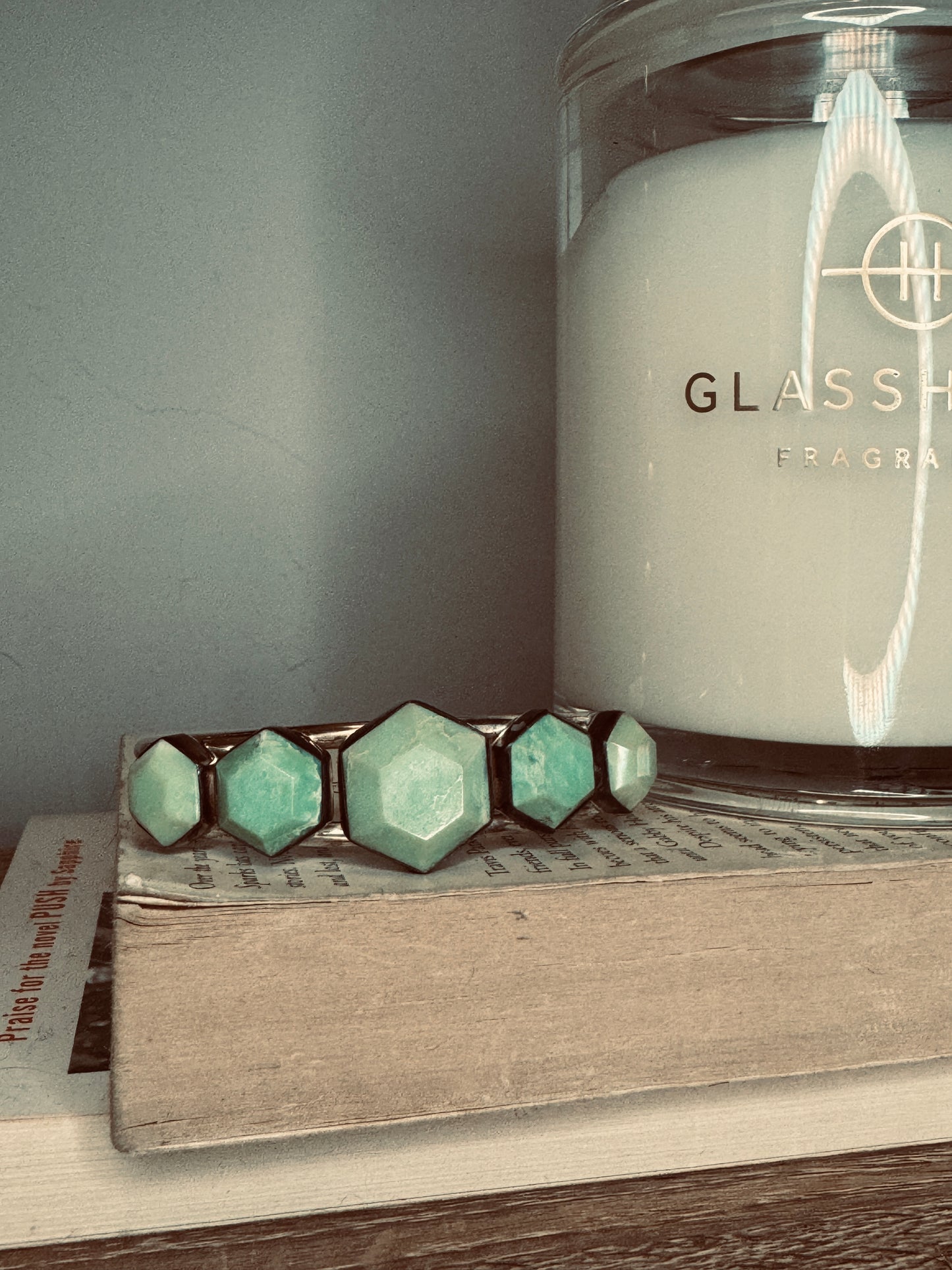 Sterling Silver Green Agate Cuff Bracelet
