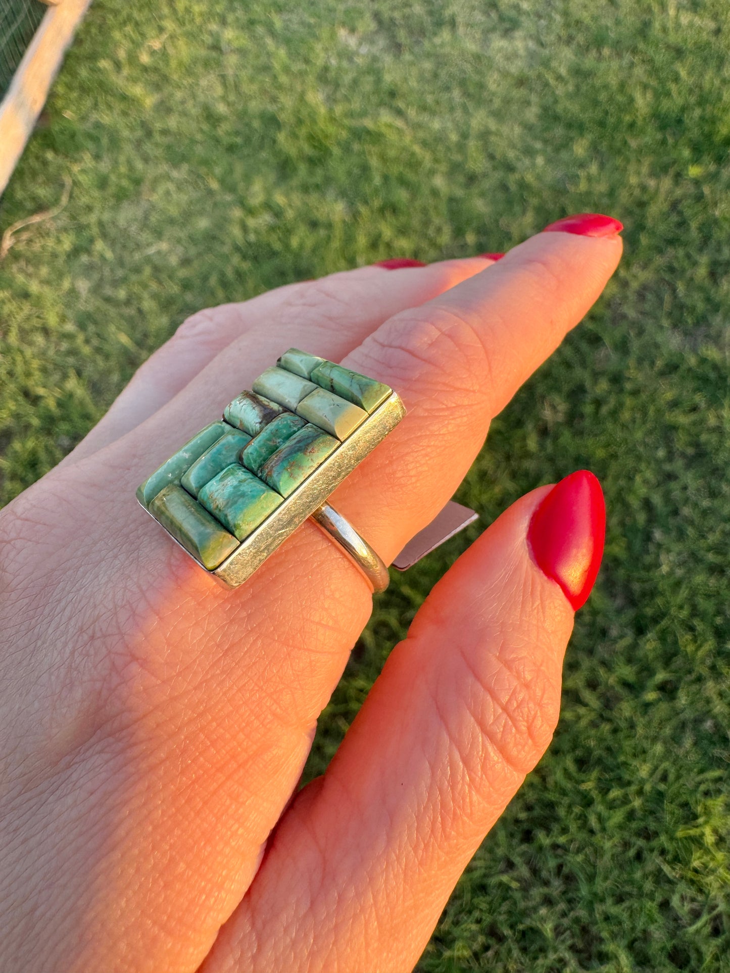 Sterling Silver Green Turquoise Ring
