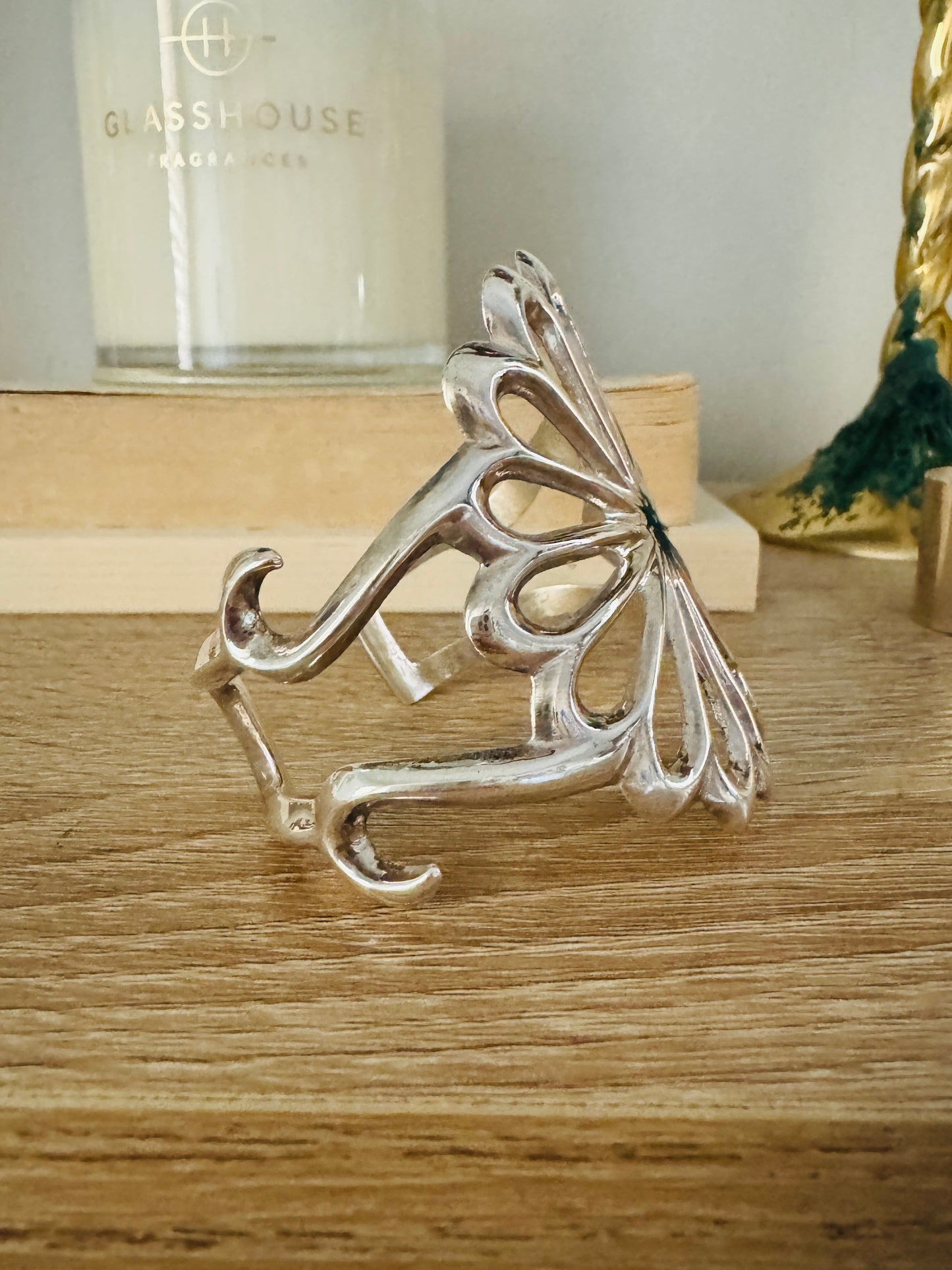 Sterling Silver Flower Cuff Bracelet