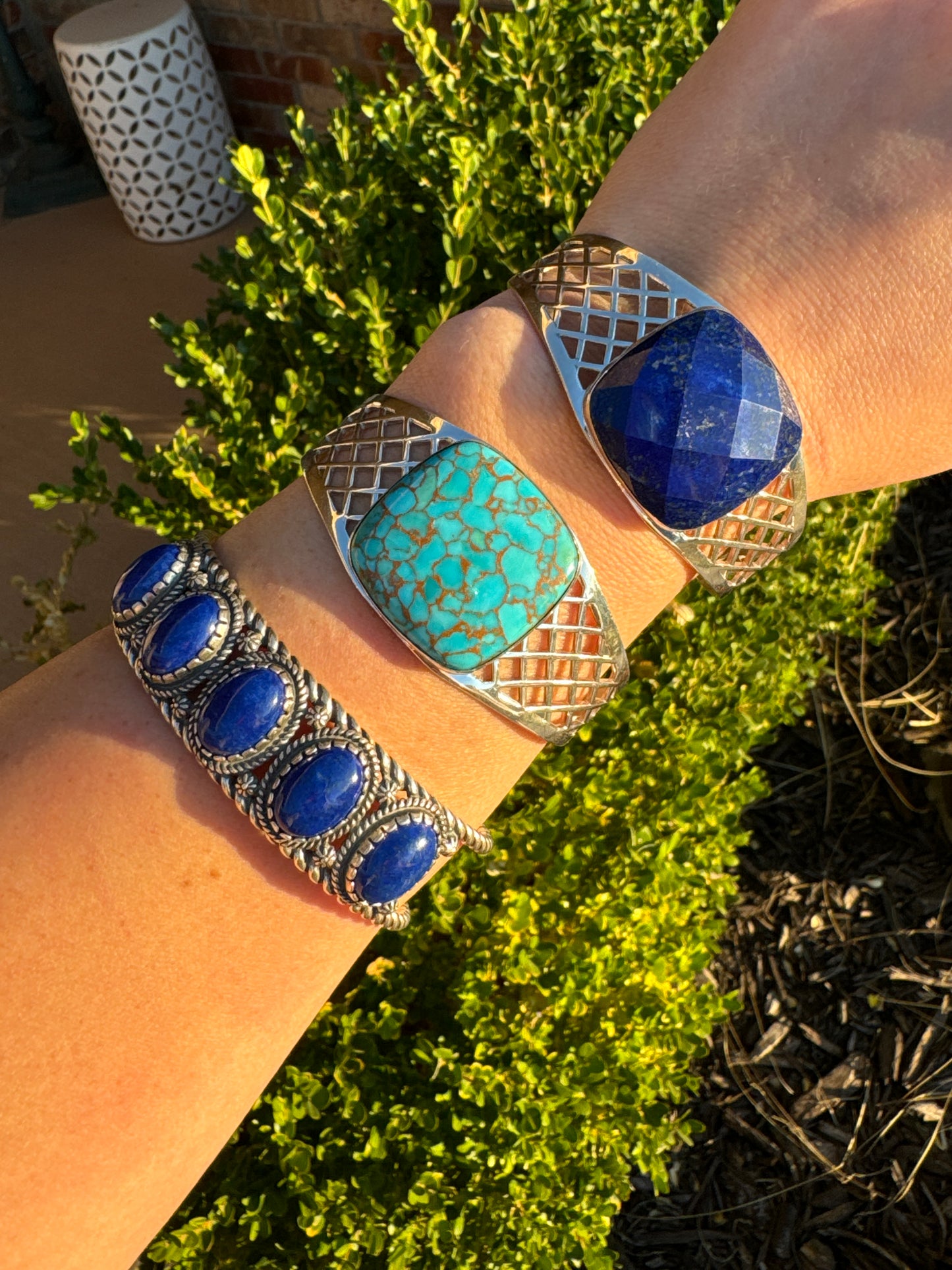 Sterling Blue Lapis Cuff Bracelet