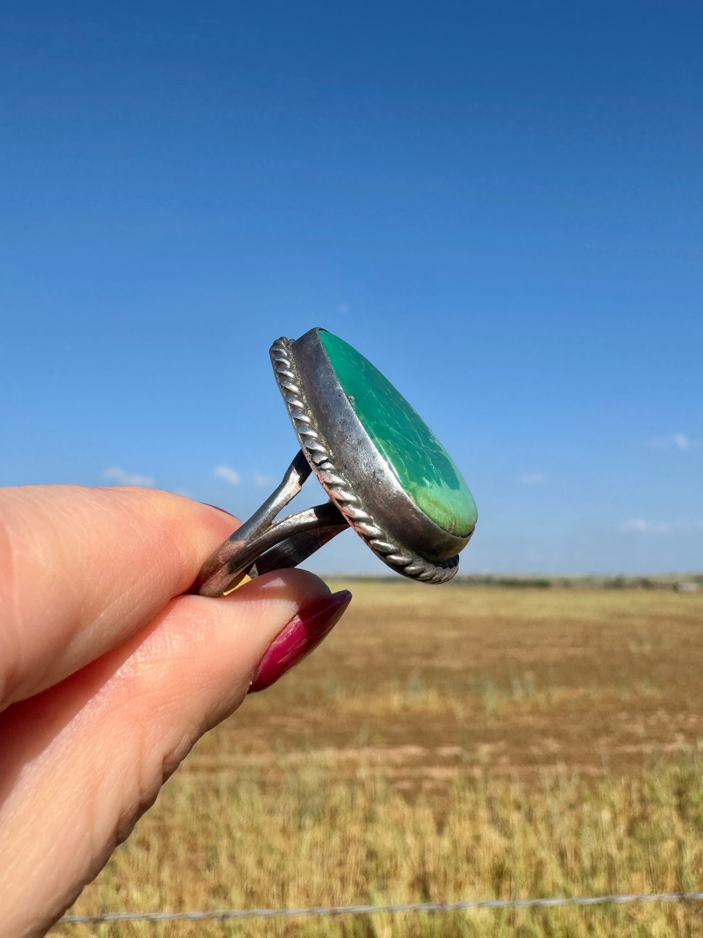 Vintage Sterling Silver Turquoise Ring Signed