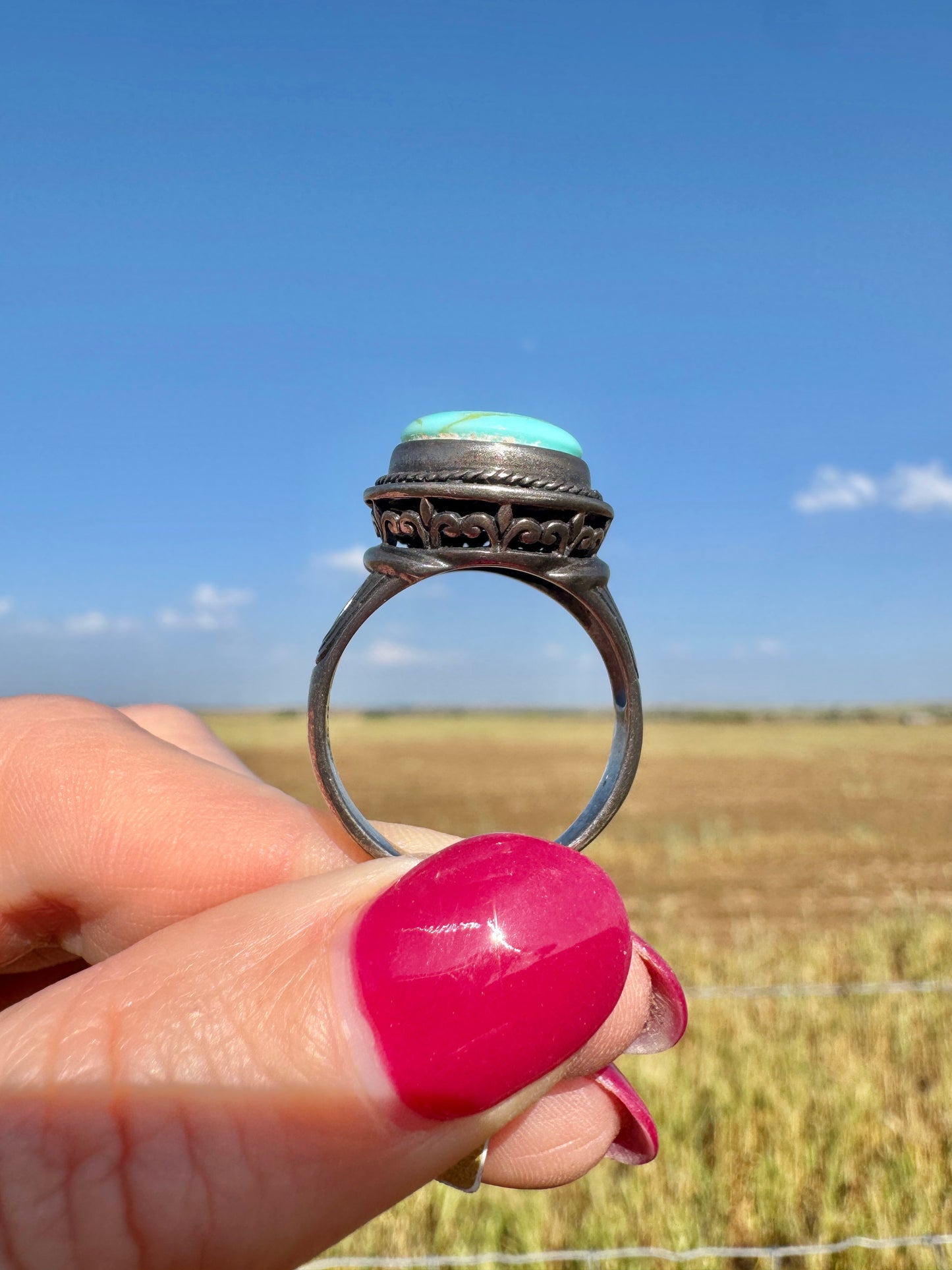 Vintage Sterling Silver Turquoise Ring