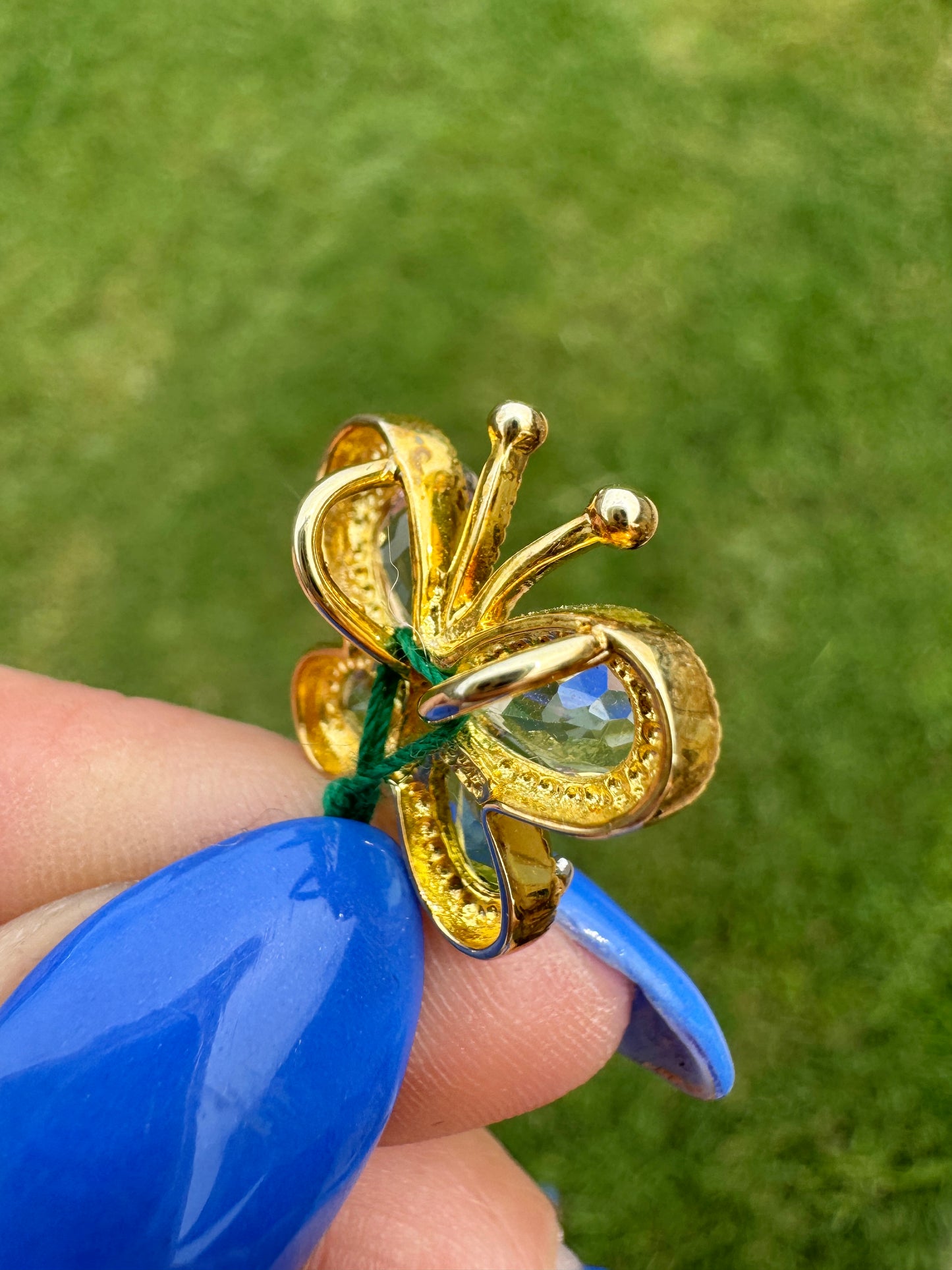 Sterling Silver Gold Plated Butterfly Charm Pendant