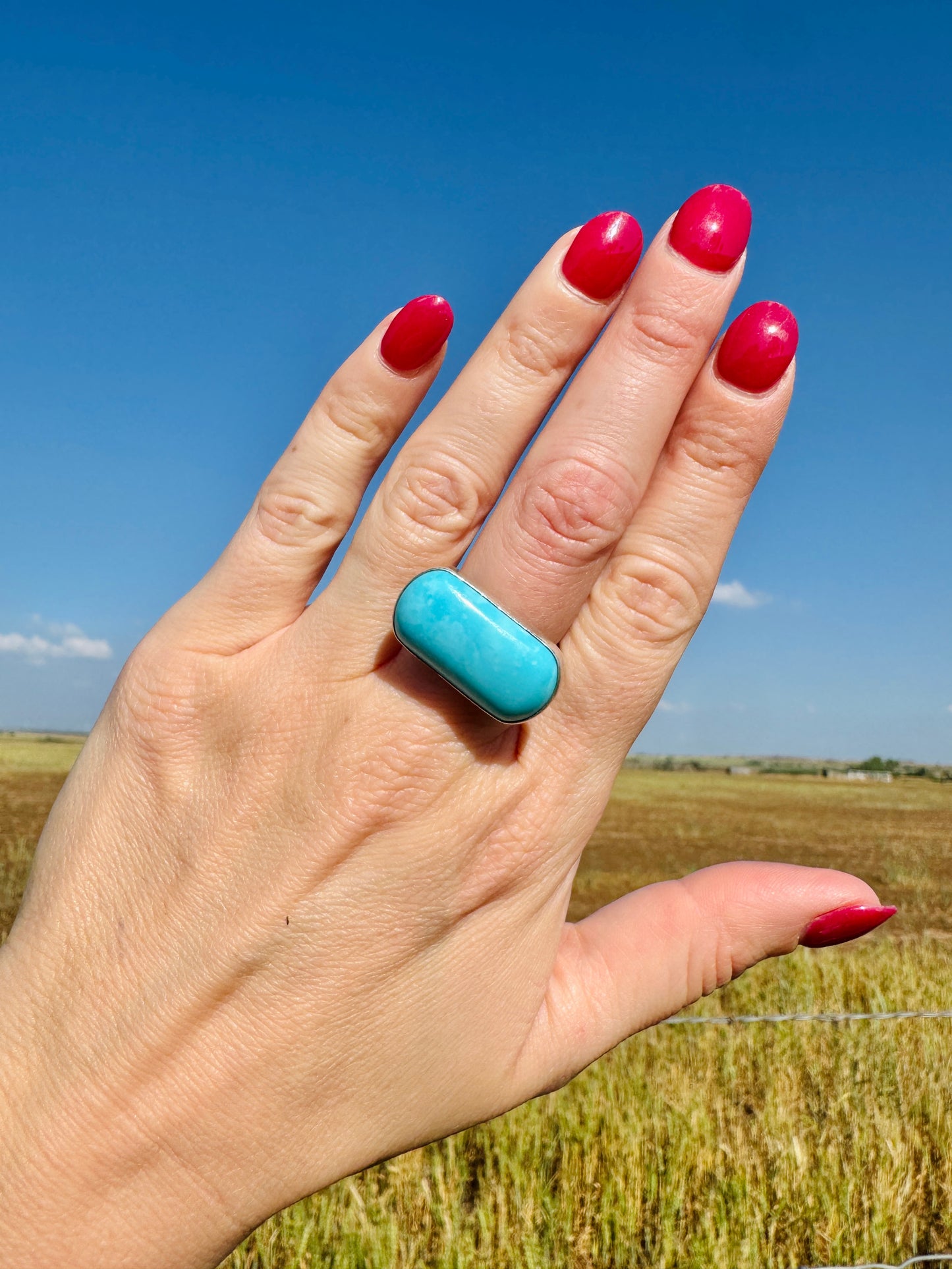 Sterling Silver Turquoise Bar Ring