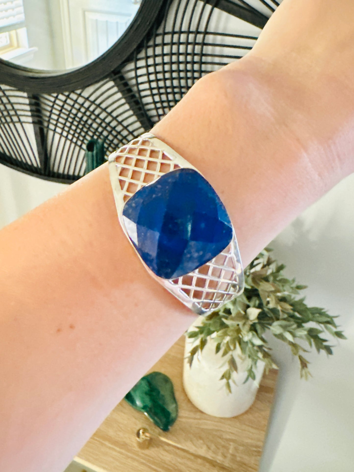 Sterling Silver Blue Lapis Cuff Bracelet