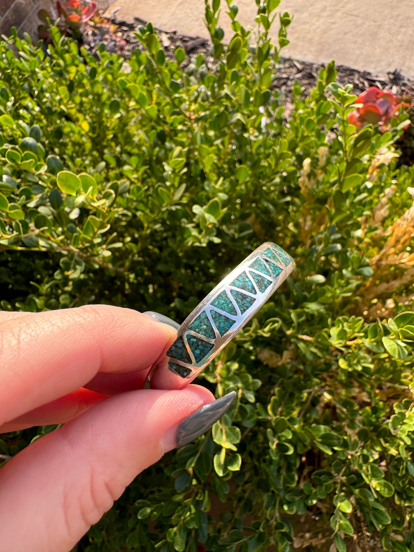 Vintage Sterling Silver Turquoise Cuff Bracelet