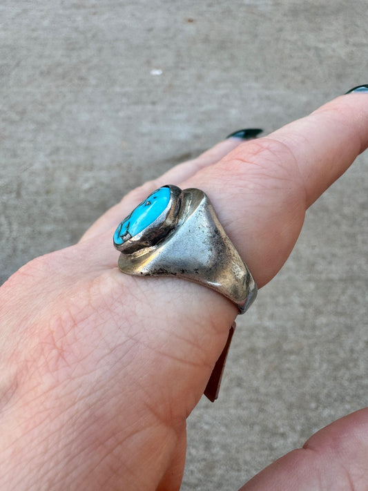 Vintage Sterling Silver Turquoise Ring