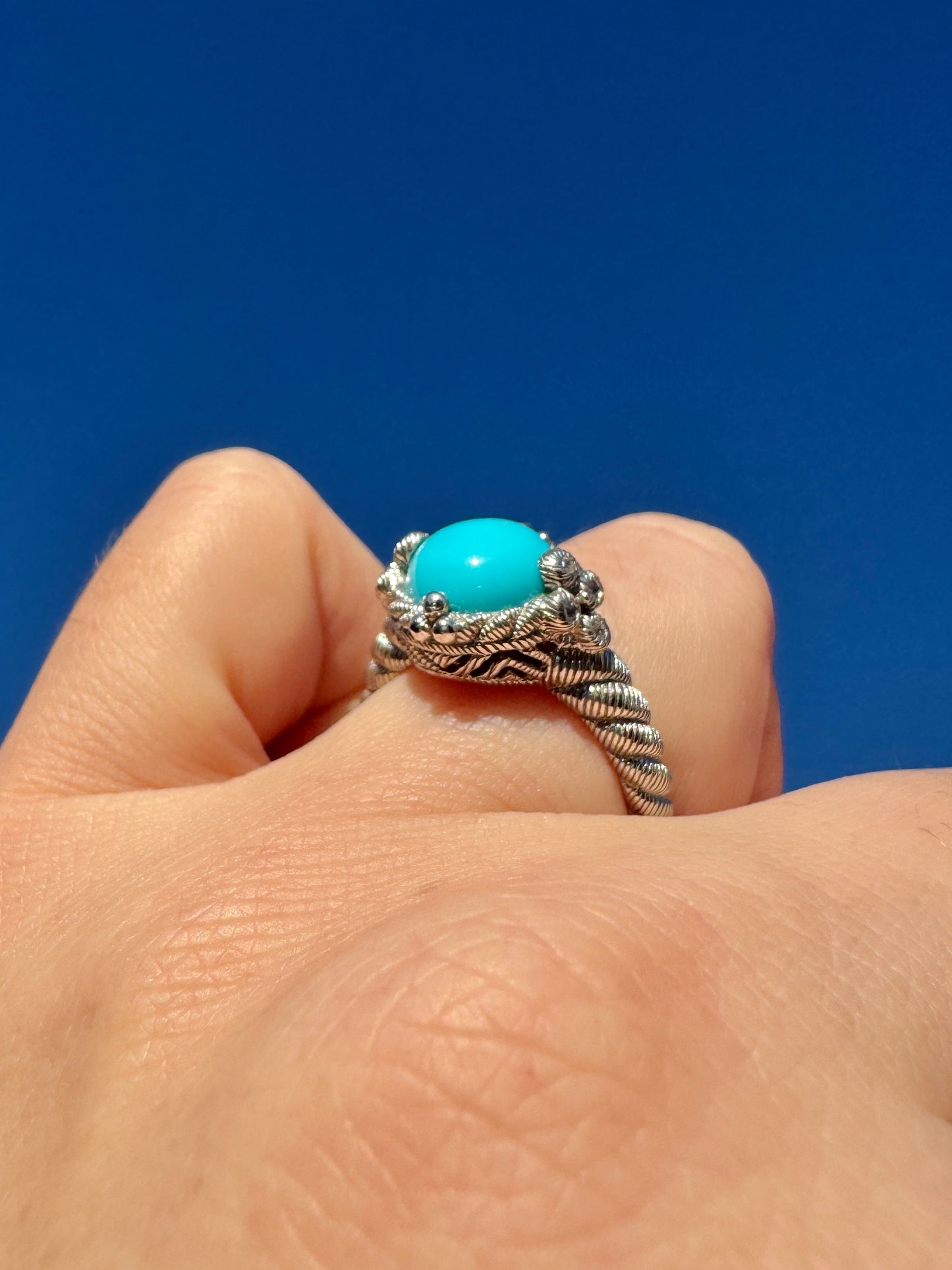 Sterling Silver Judith Ripka Sleeping Beauty Turquoise Ring