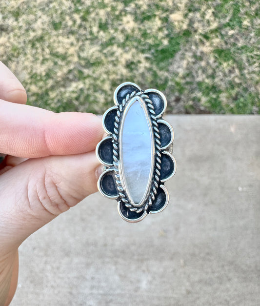 Sterling Silver Pink Mother of Pearl Ring