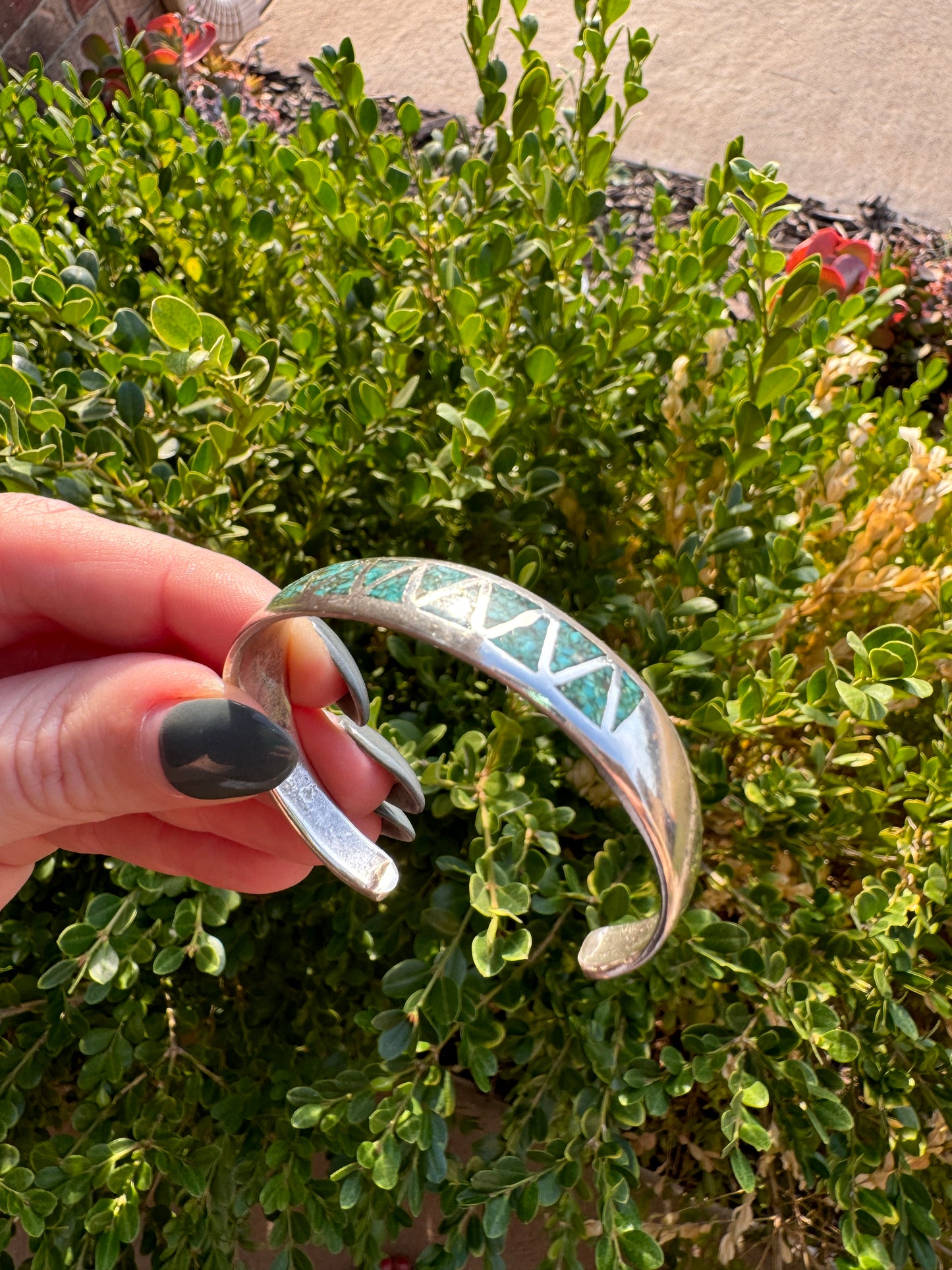 Vintage Sterling Silver Turquoise Cuff Bracelet