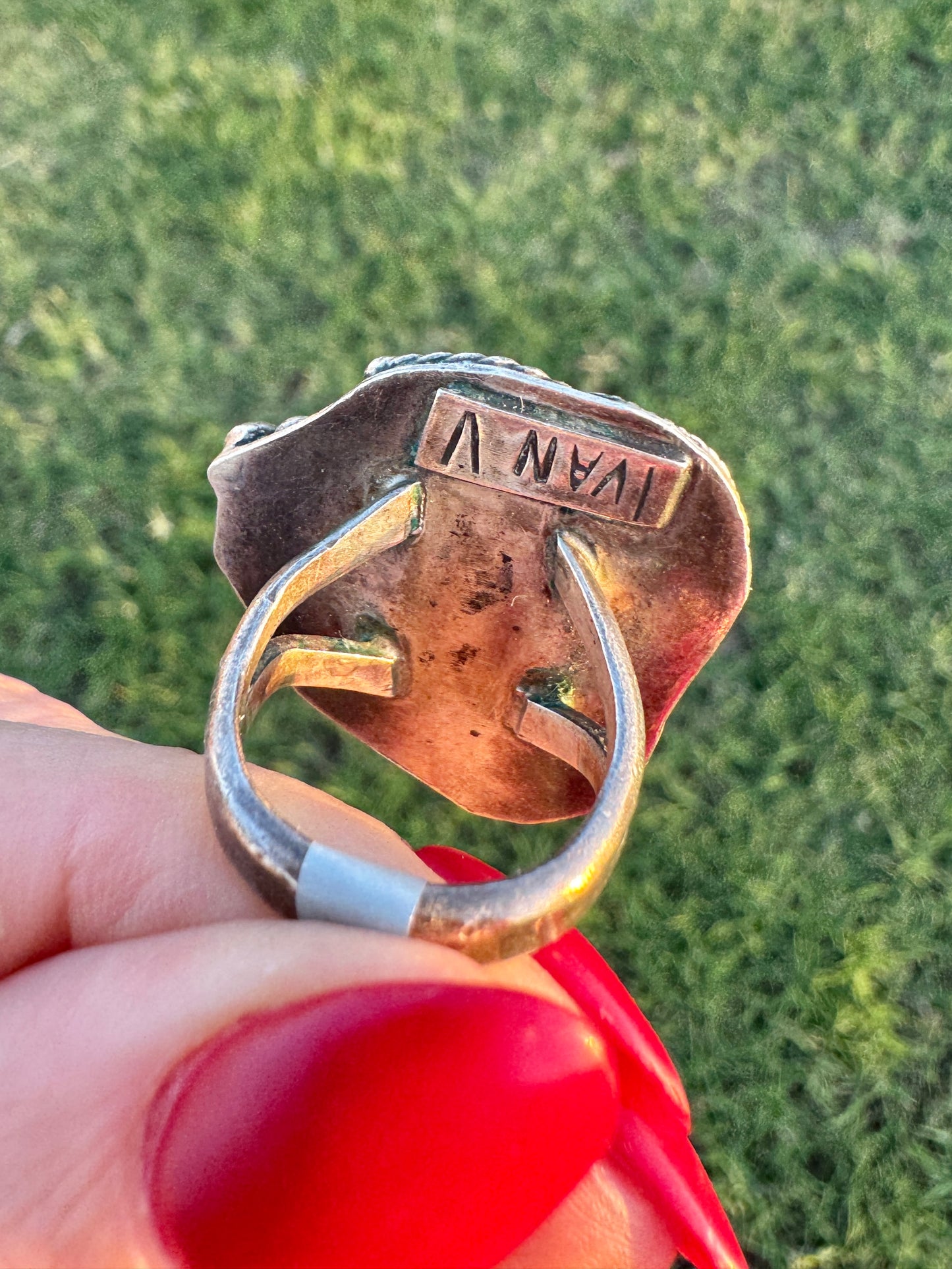 Vintage Handmade Sterling Turquoise Ring