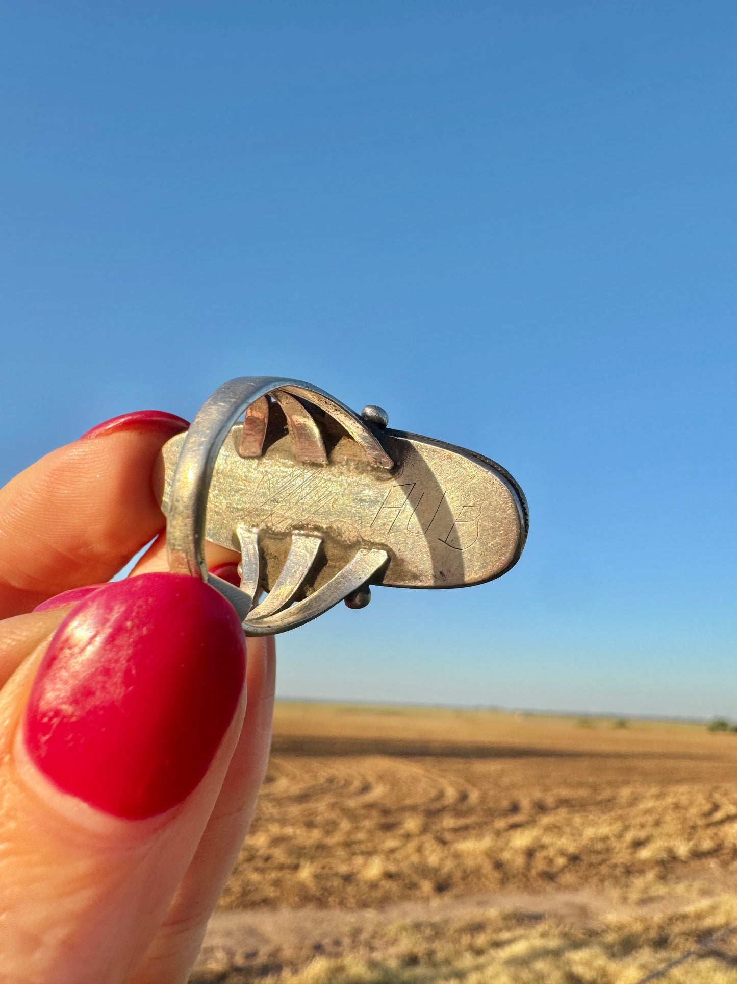 Vintage Sterling Turquoise Signed Ring