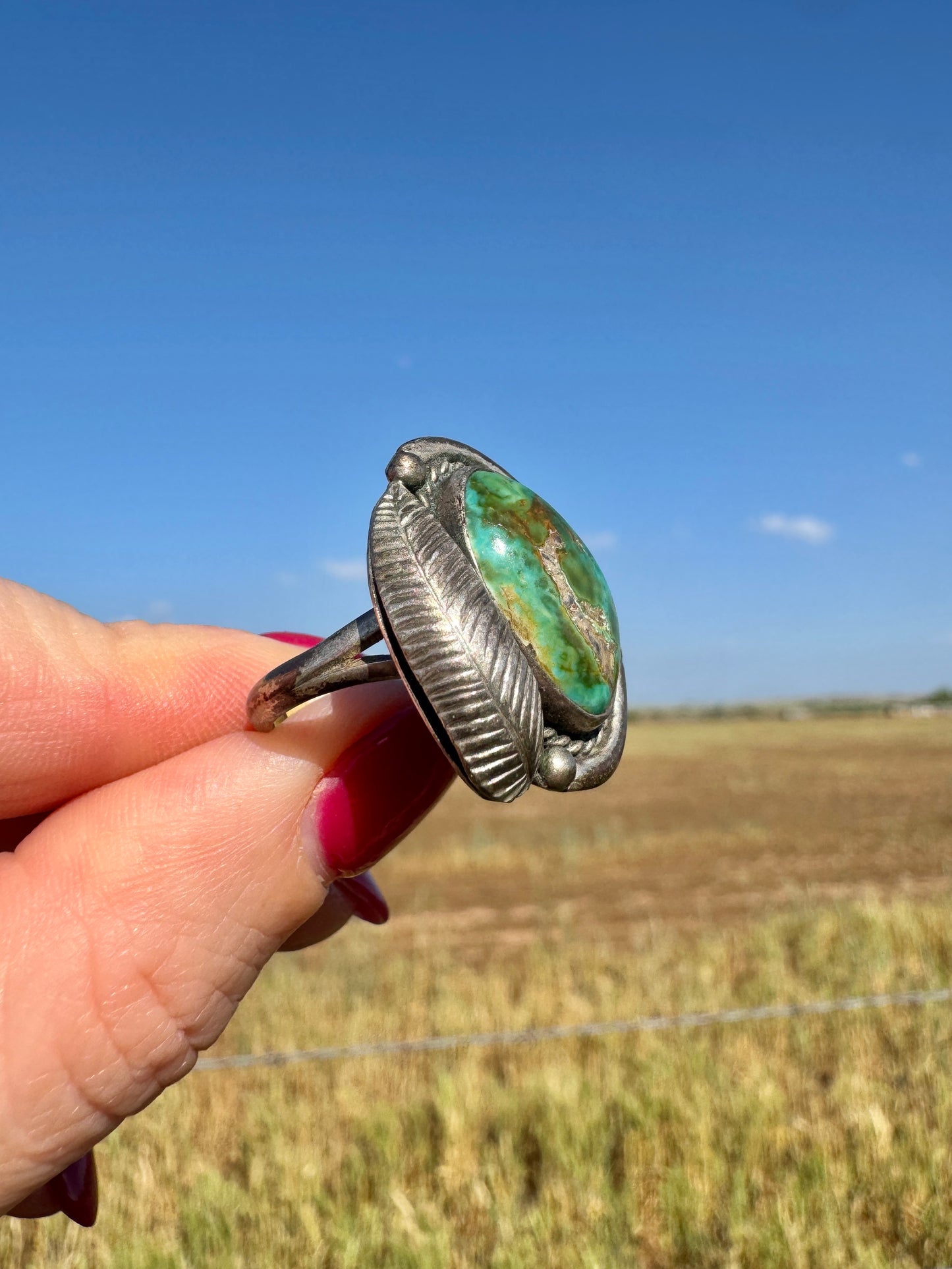 Vintage Native Sterling Turquoise Ring
