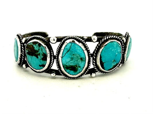 Sterling Silver Vintage Turquoise Cuff