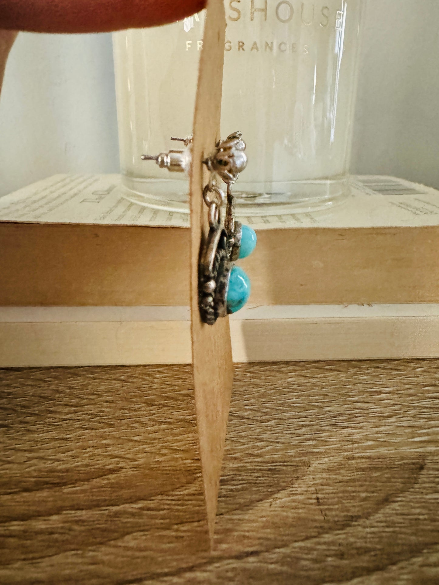 Sterling Turquoise Signed Earrings