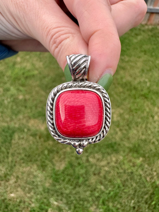 Sterling Silver Red Carnelian Pendant