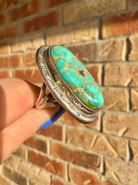 Vintage Sterling Silver Kingmans Turquoise Ring