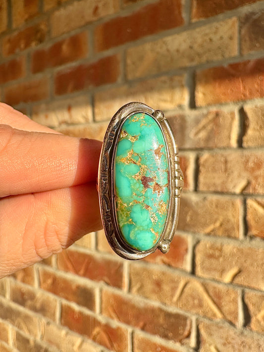 Vintage Sterling Silver Kingmans Turquoise Ring