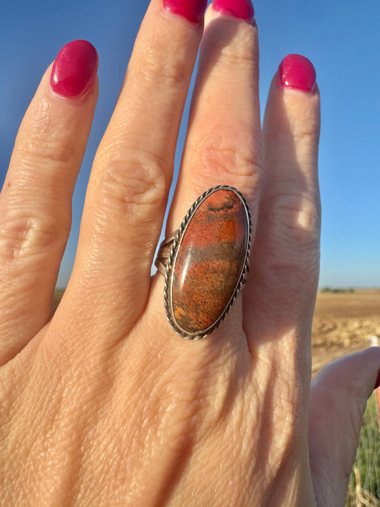 Sterling Silver Agate Ring