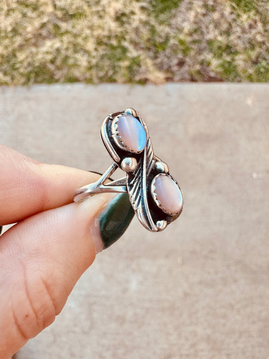 Sterling Silver Pink Mother of Pearl Ring