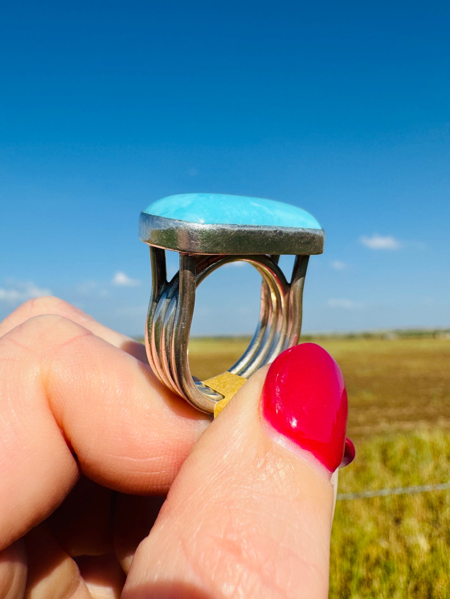 Sterling Silver Turquoise Bar Ring