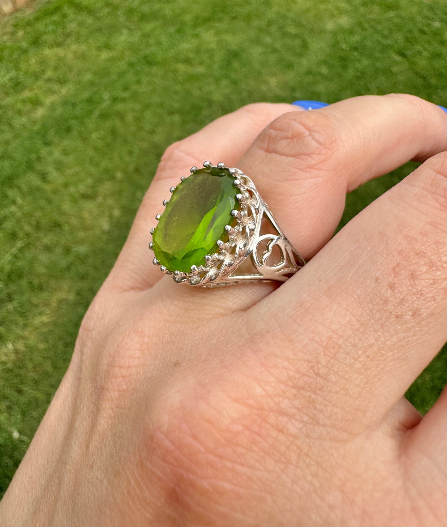Sterling Silver Green Peridot Ring