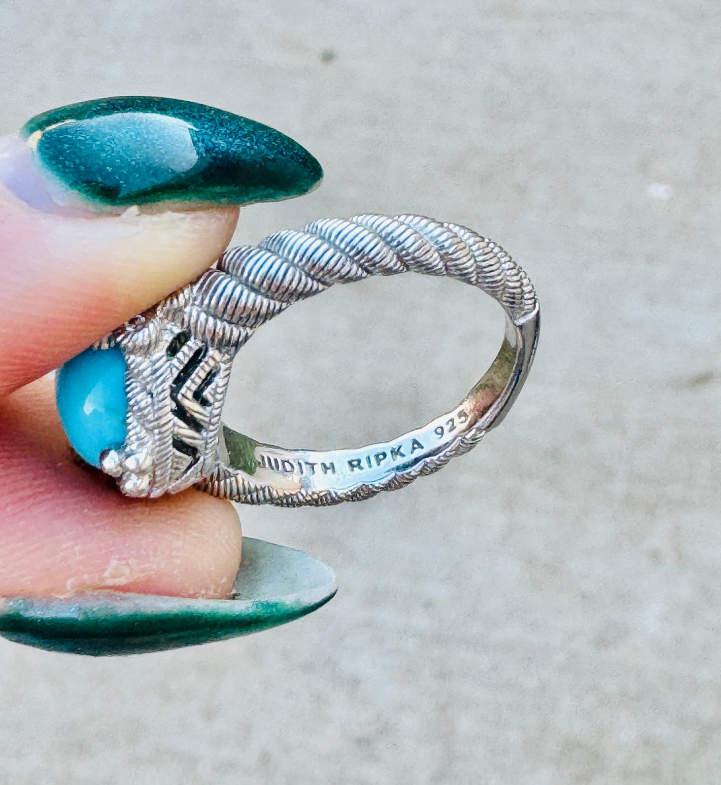 Sterling Silver Judith Ripka Sleeping Beauty Turquoise Ring