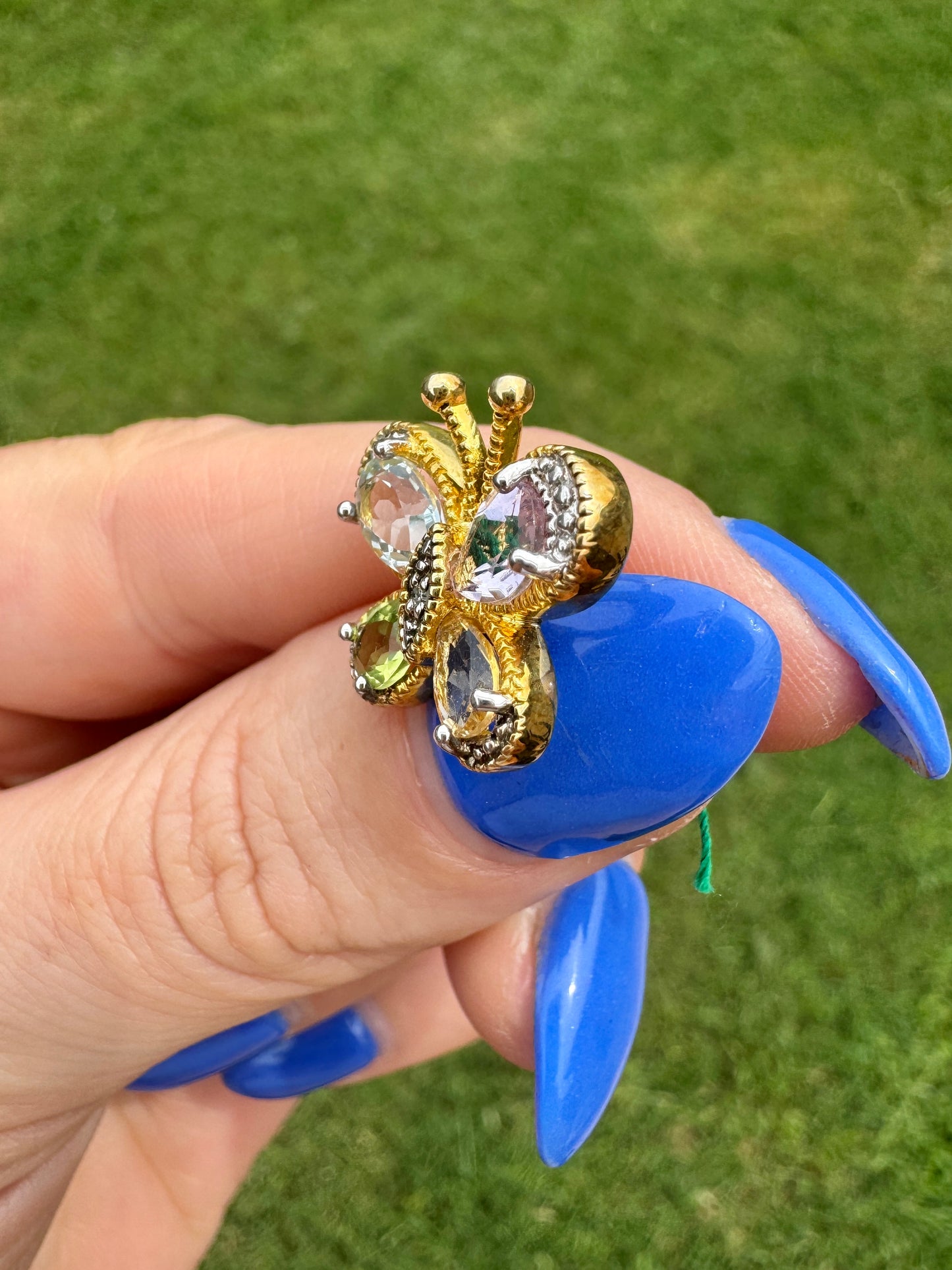 Sterling Silver Gold Plated Butterfly Charm Pendant