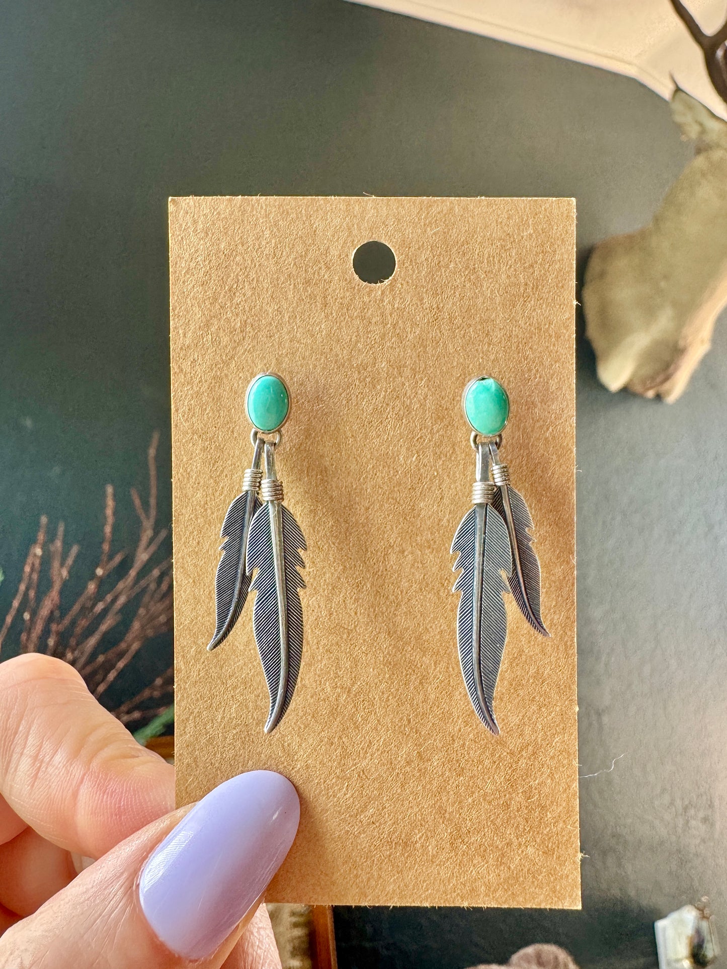Sterling Feather Earrings