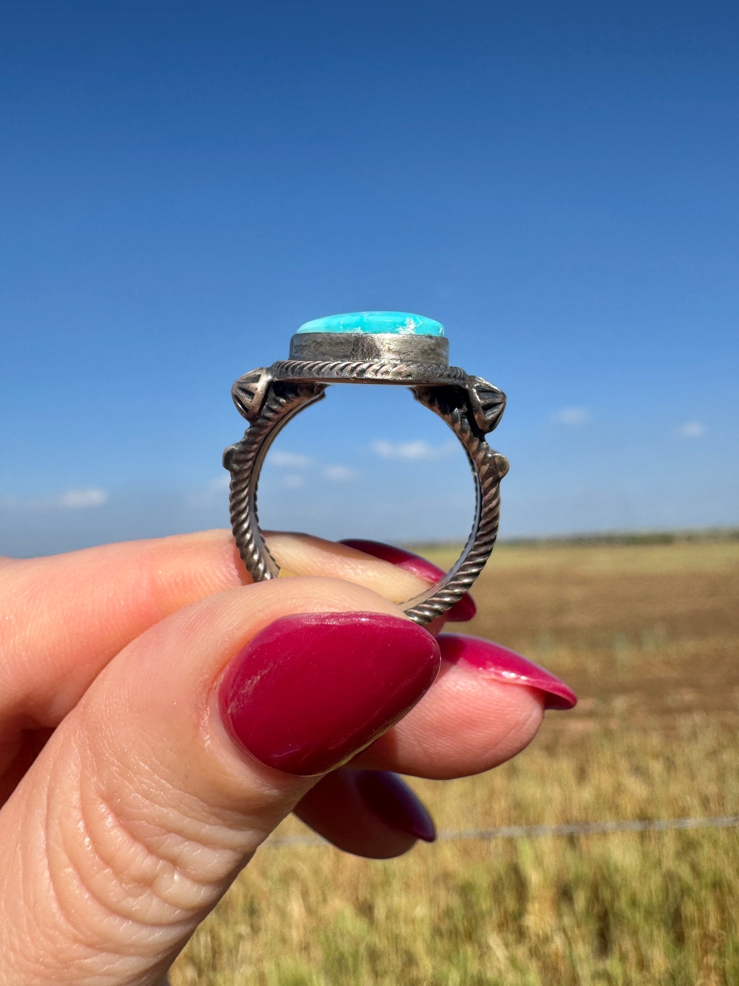 Vintage Sterling Silver Turquoise Ring