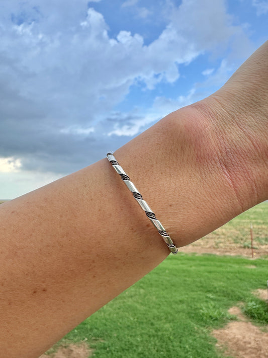 Sterling Silver Dainty Cuff Bracelet