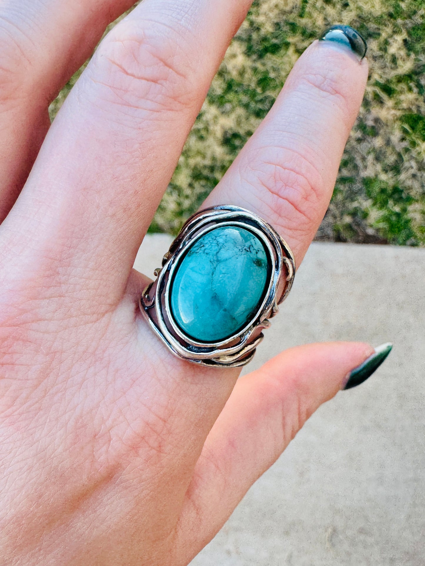 Vintage Sterling Silver Turquoise Ring