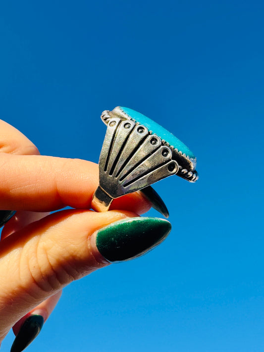 Vintage Sterling Silver Turquoise Ring