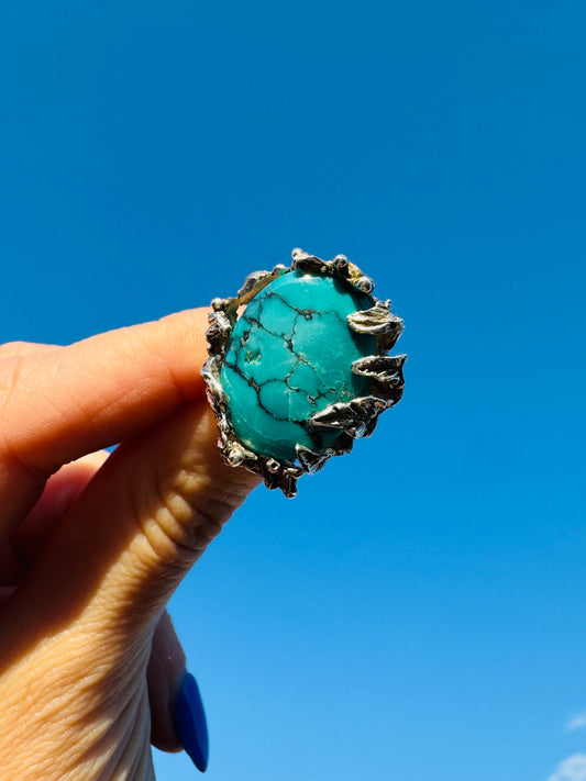 Sterling Silver Turquoise Nest Ring