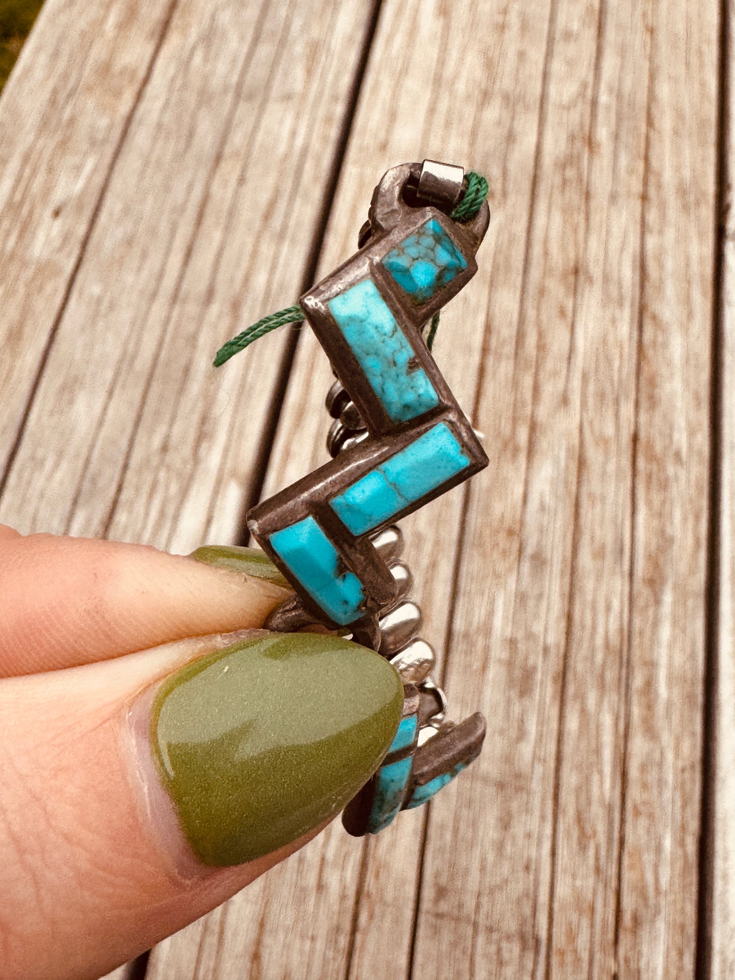 Vintage Sterling Silver Turquoise Watch Band
