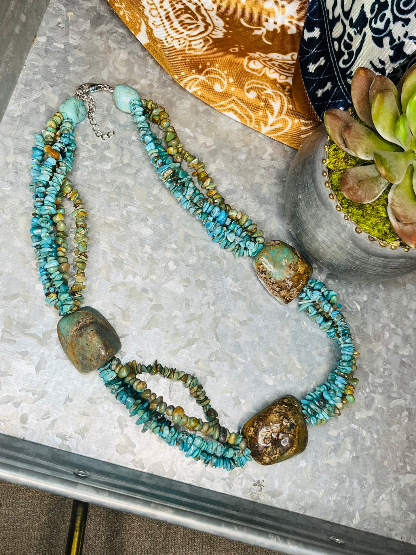 Chunky Turquoise Bead Necklace