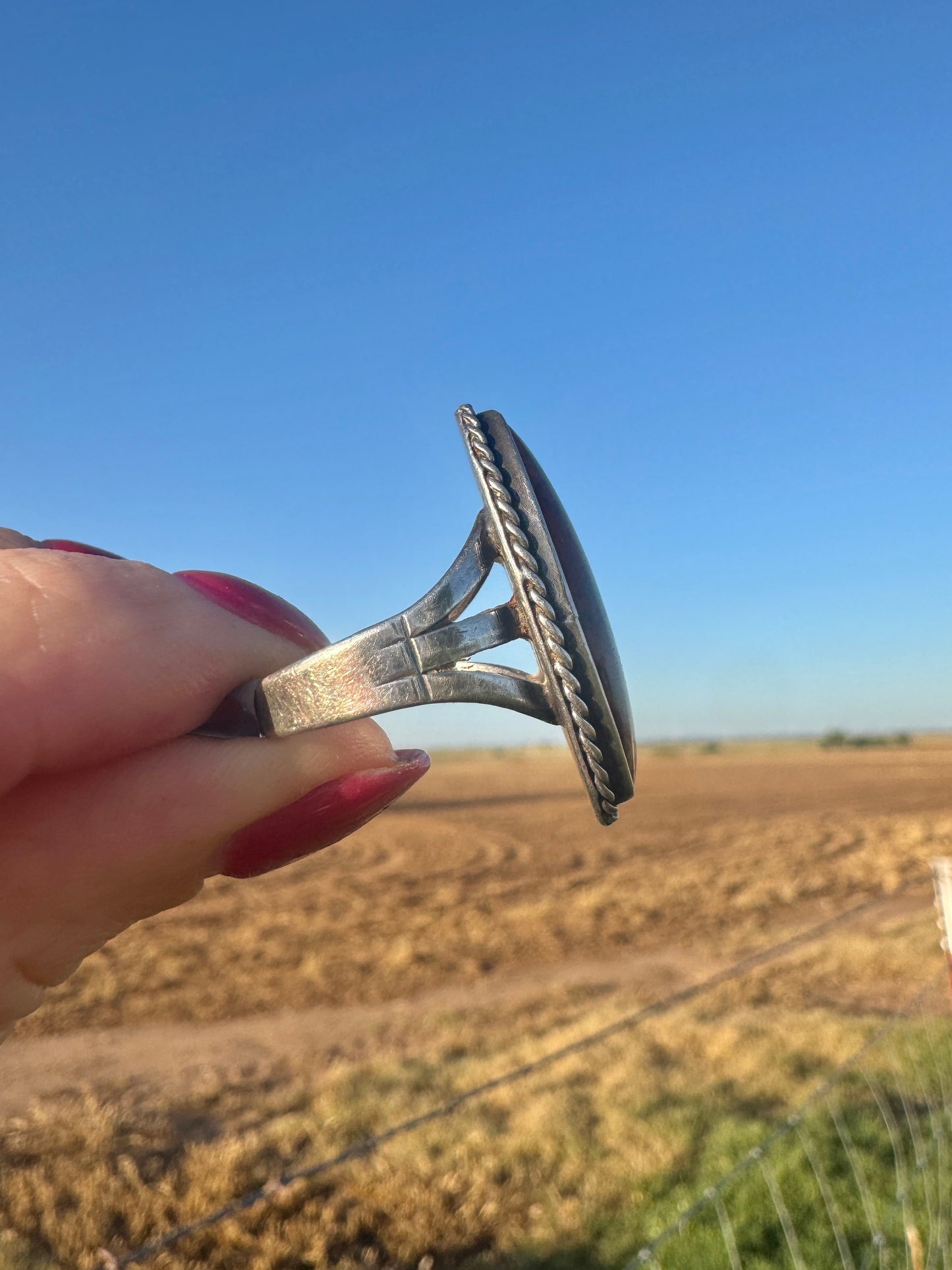 Sterling Silver Agate Ring