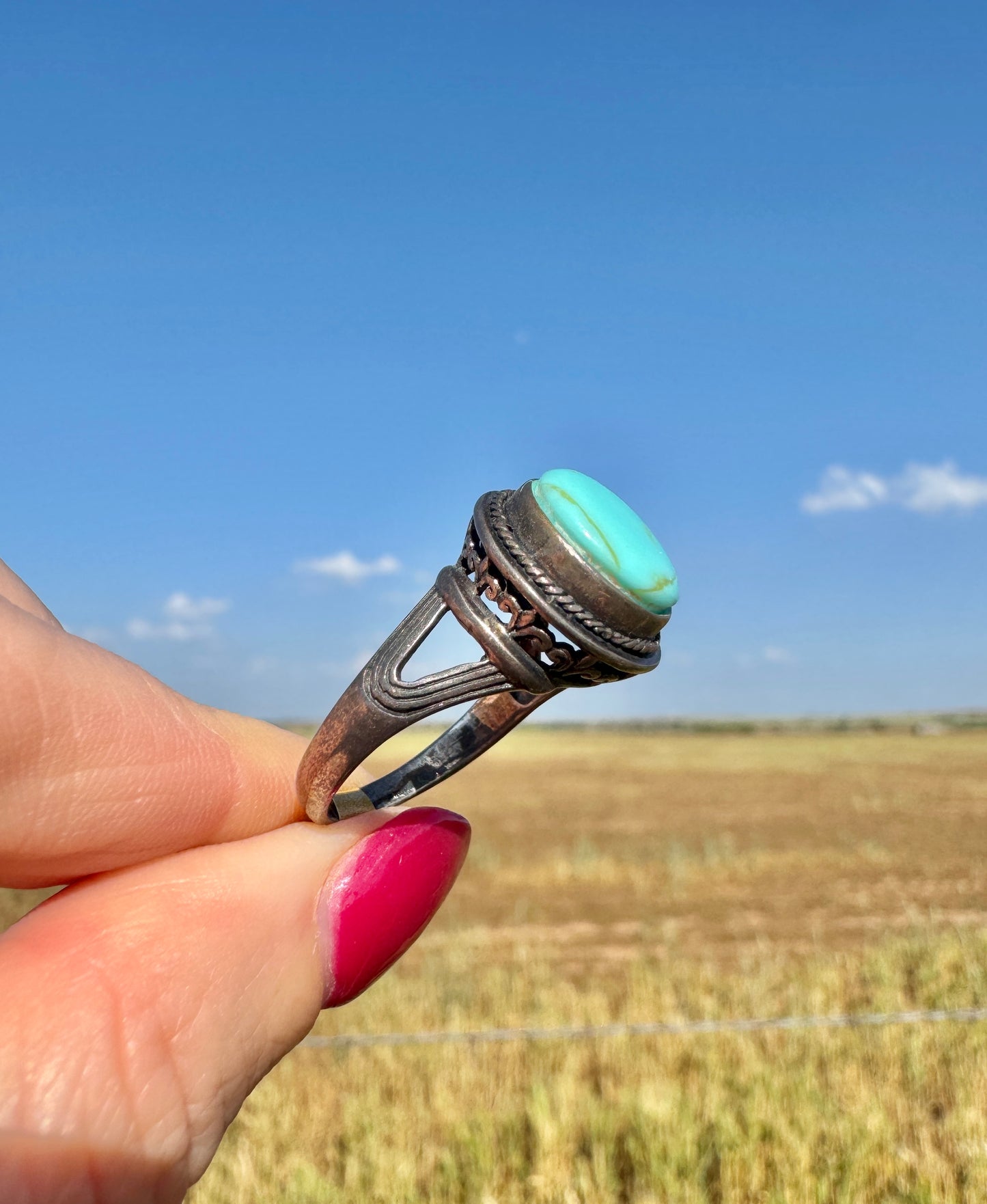 Vintage Sterling Silver Turquoise Ring