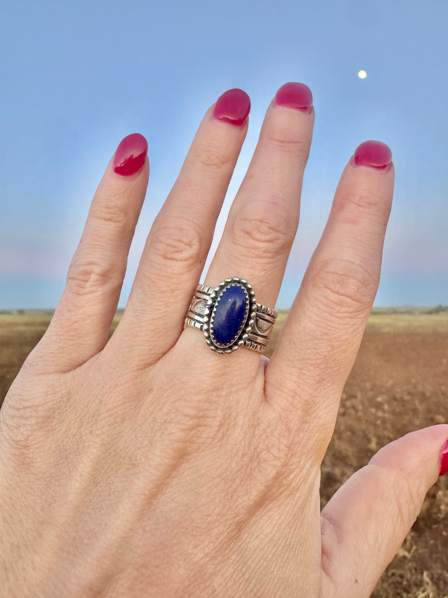 Vintage Sterling Silver Blue Lapis Ring