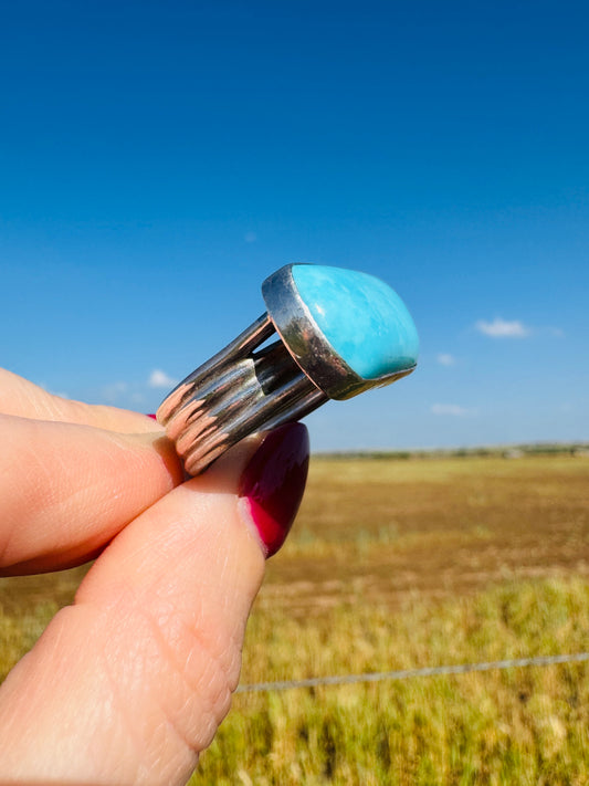 Sterling Silver Turquoise Bar Ring