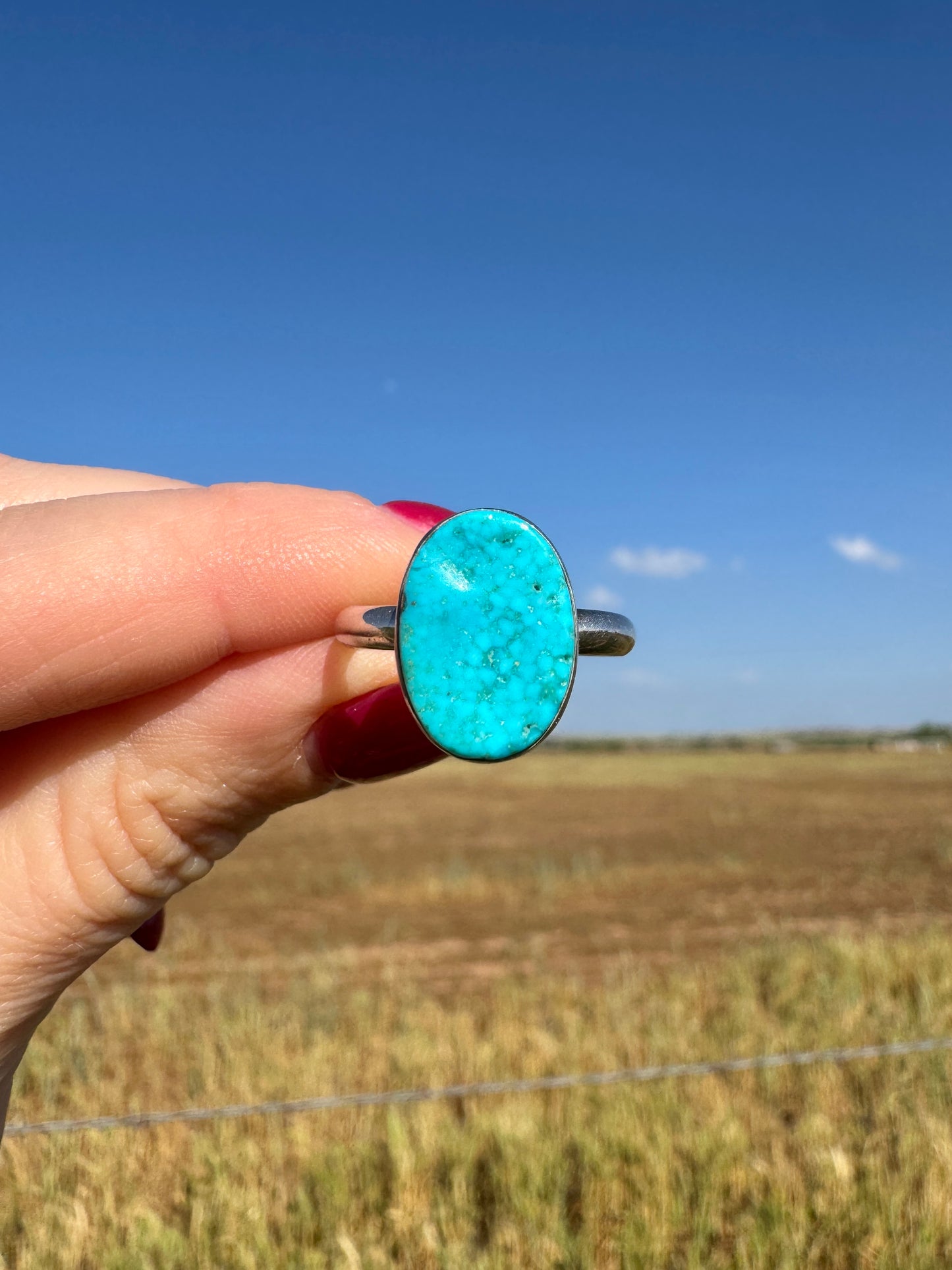 Sterling Silver Oval Turquoise Ring