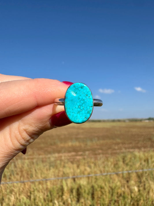 Sterling Silver Oval Turquoise Ring