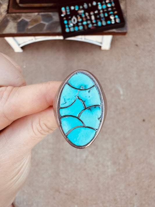 Vintage Sterling Silver Turquoise Ring