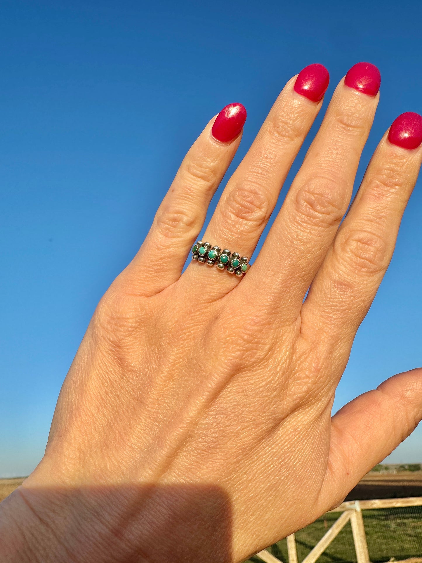 Vintage Sterling Turquoise Zuni Ring