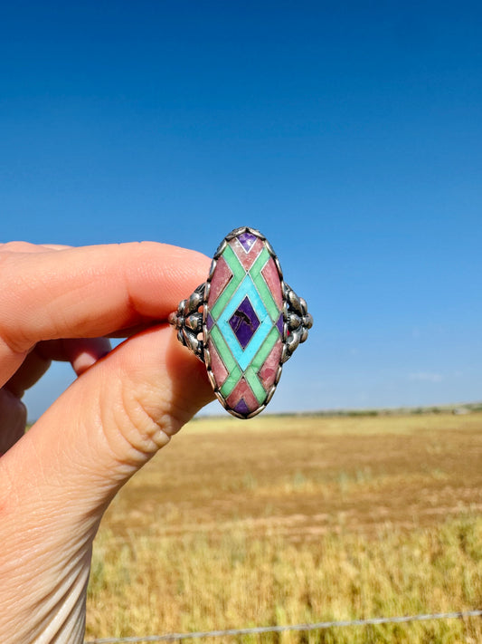 Vintage Sterling Silver Multi-Stone Ring