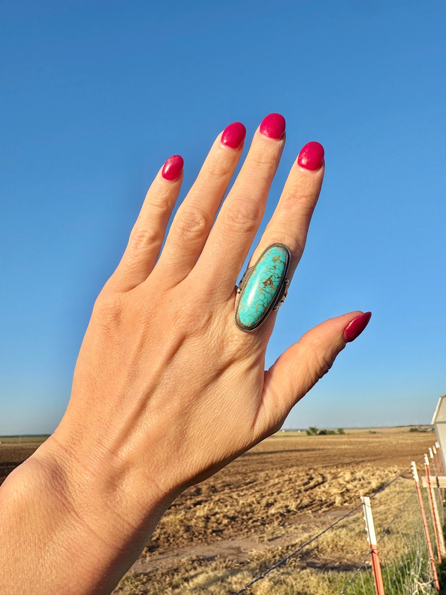 Vintage Sterling Turquoise Signed Ring
