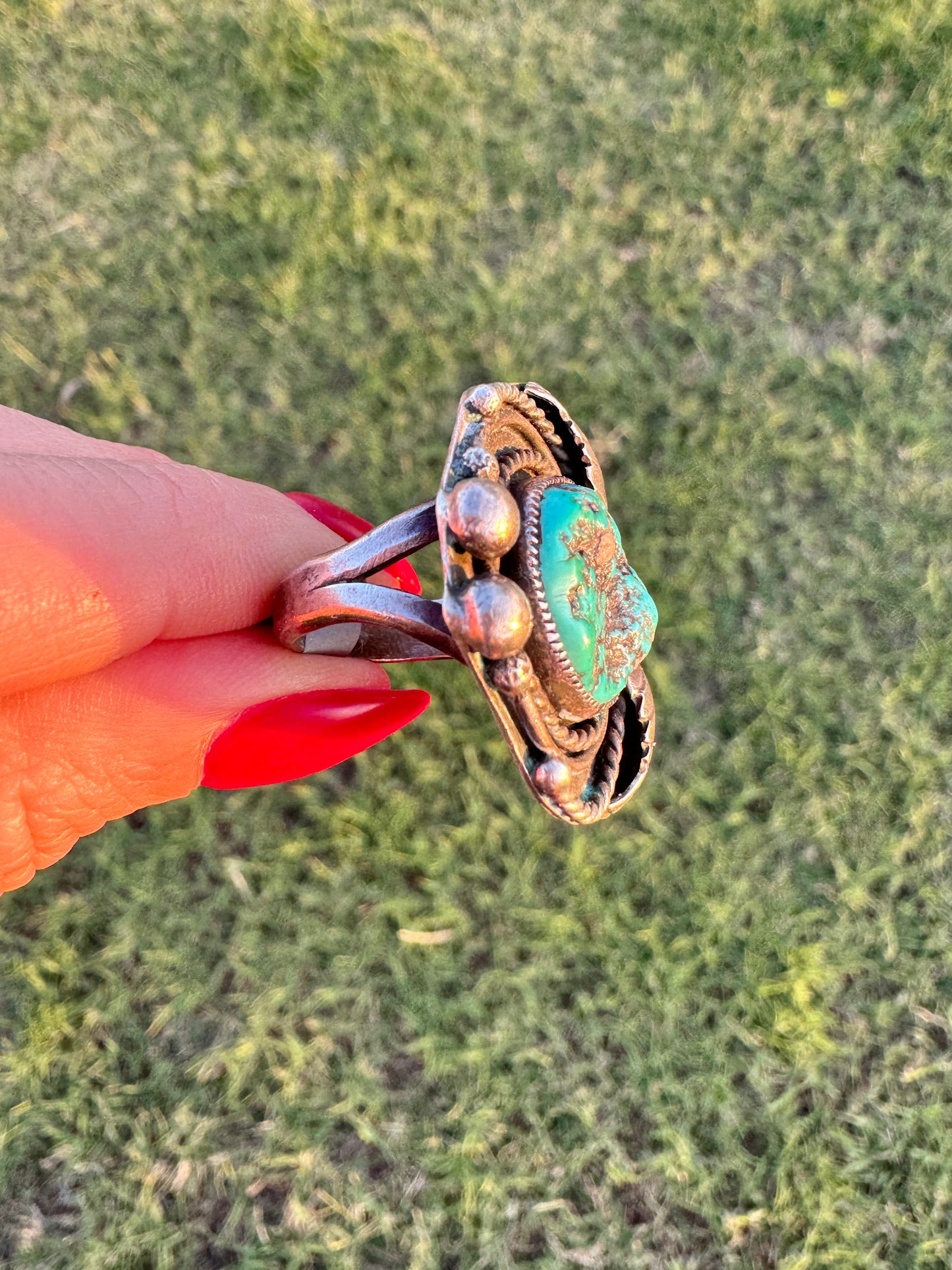 Vintage Handmade Sterling Turquoise Ring
