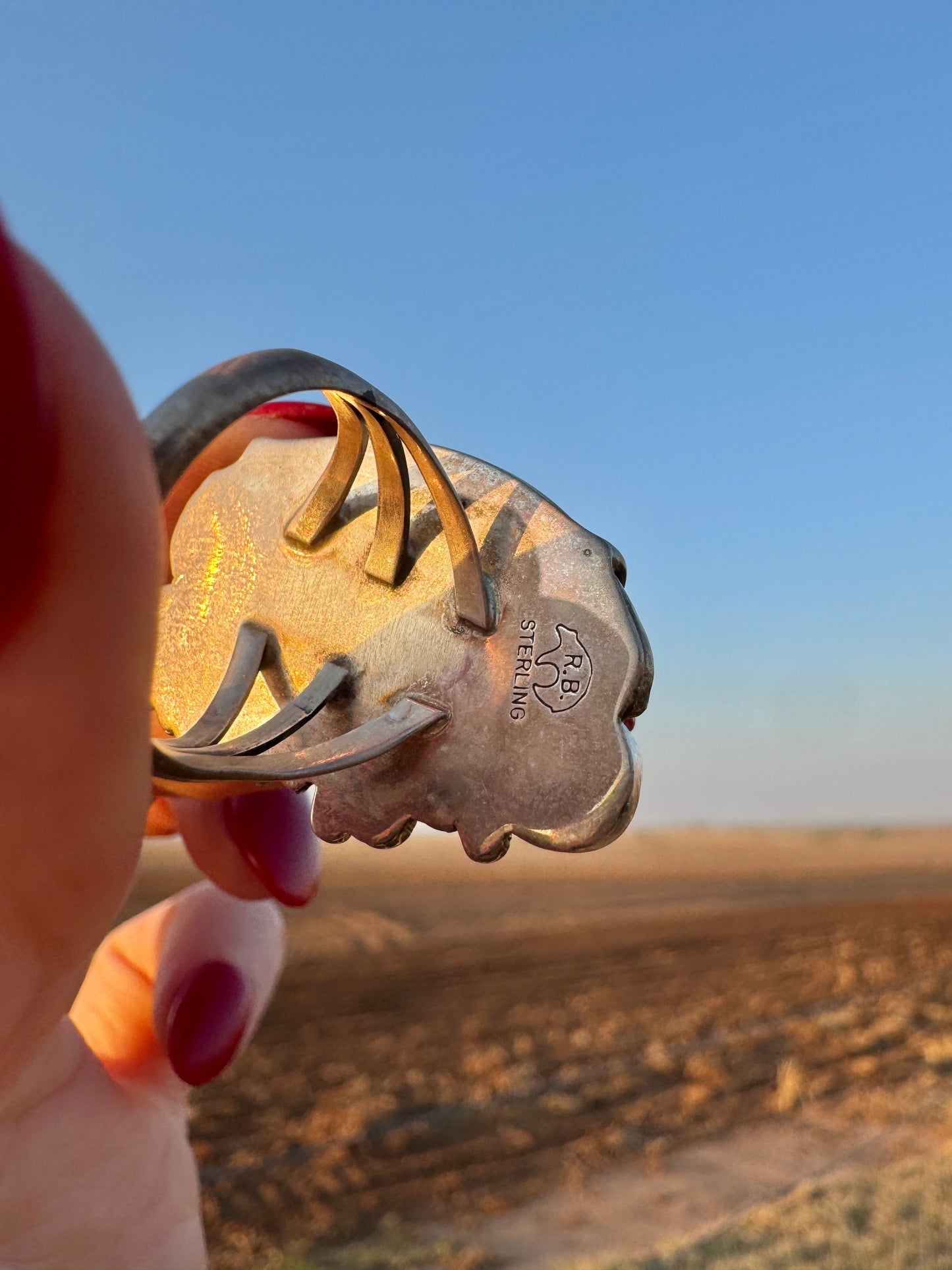 Native American Sterling Turquoise Claw Ring