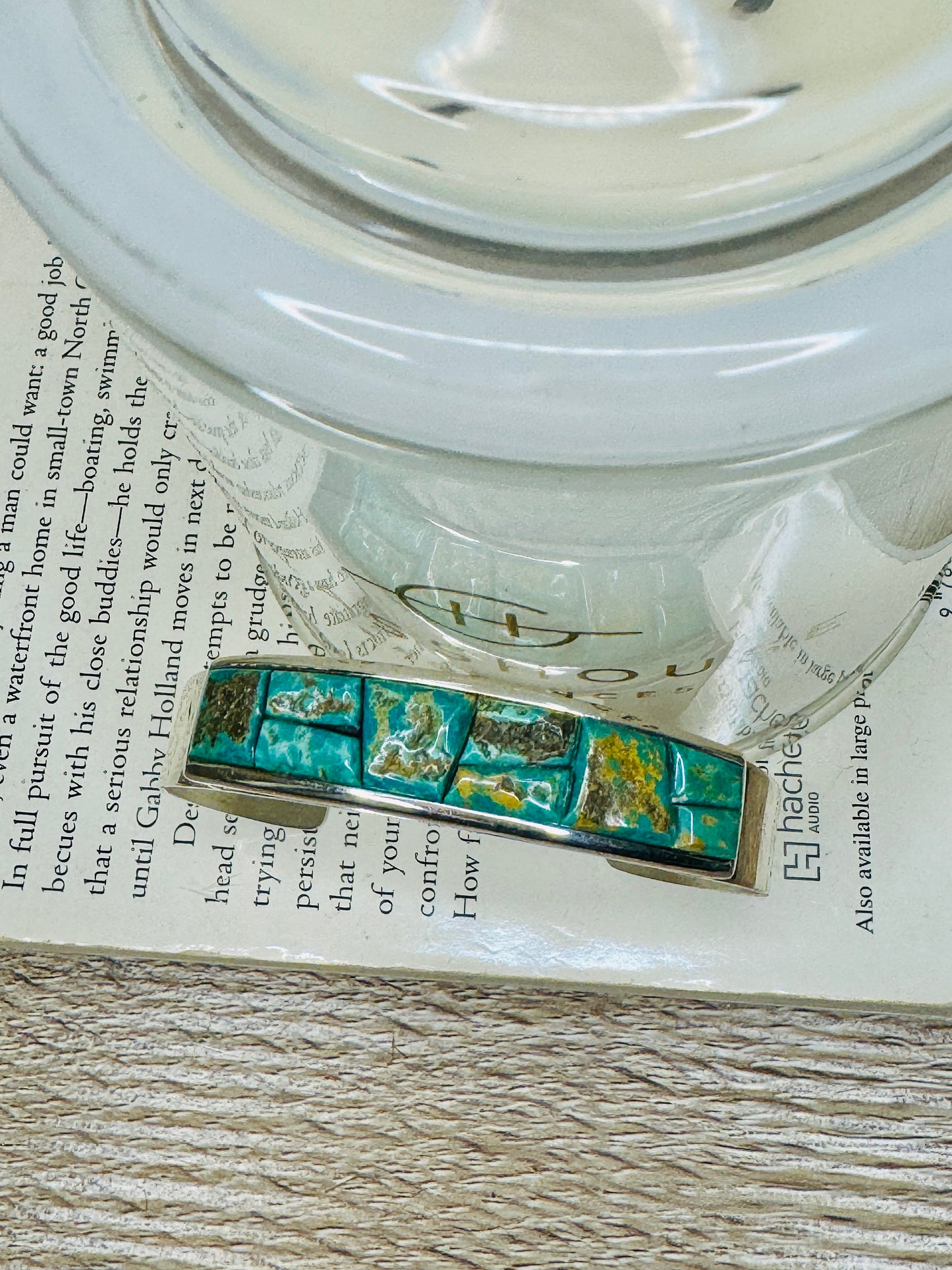 Sterling Silver Raw Green Turquoise Cuff Bracelet